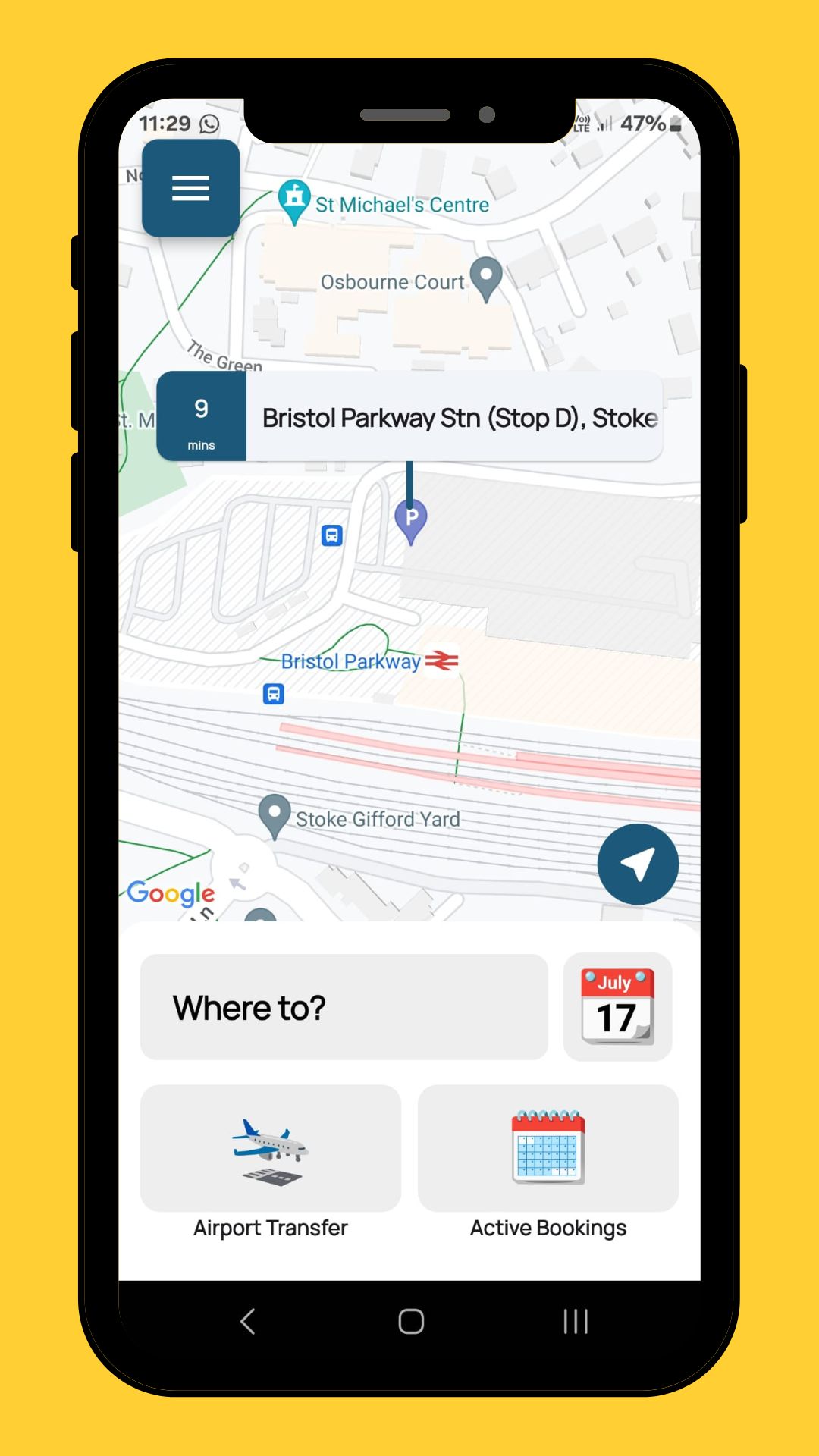 Green Modern Mobile App Launching Animated Mobile Video-4 bristol parkway taxis